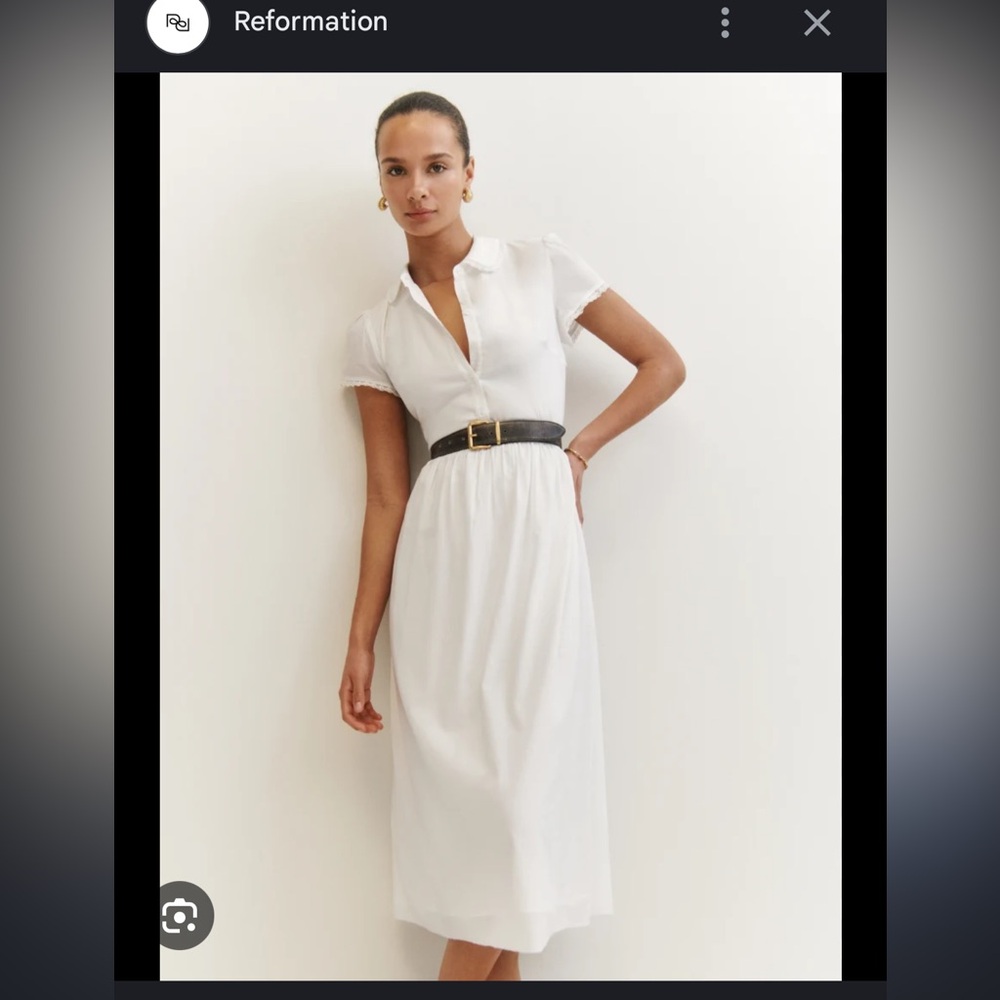 Reformation White Midi Dress
